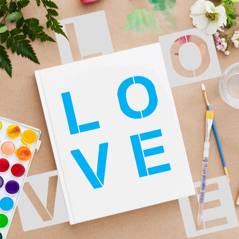 Resflyar 5 Inch Large Alphabet Letter Number Stencils, 36 PCS Alphabet Reusable Plastic Templates for Painting on Wood, Drawing Letter Art Craft Stencils Set for Paper Wall Fabric Chalkboard DIY Art Projects - Image 4